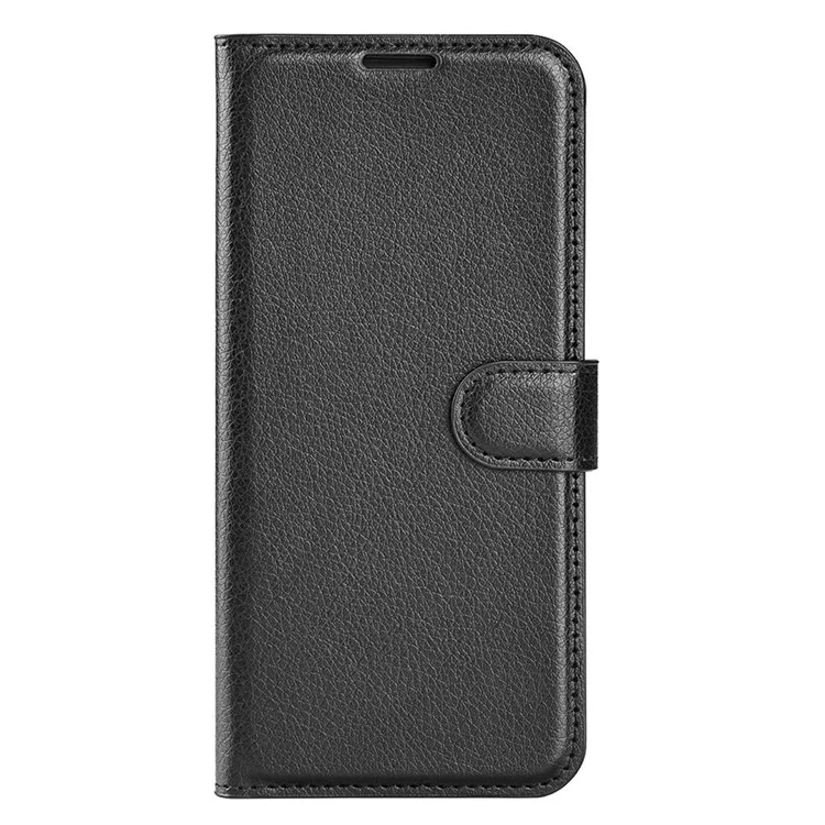 Étui pour Samsung Galaxy A26 5G, texture de litchi, antichoc, portefeuille en cuir, housse de téléphone - Noir