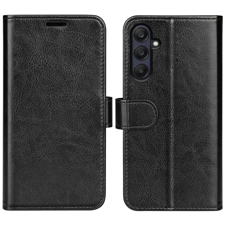 Capa carteira de couro com textura de cavalo louco para Samsung Galaxy A26 5G - Preta