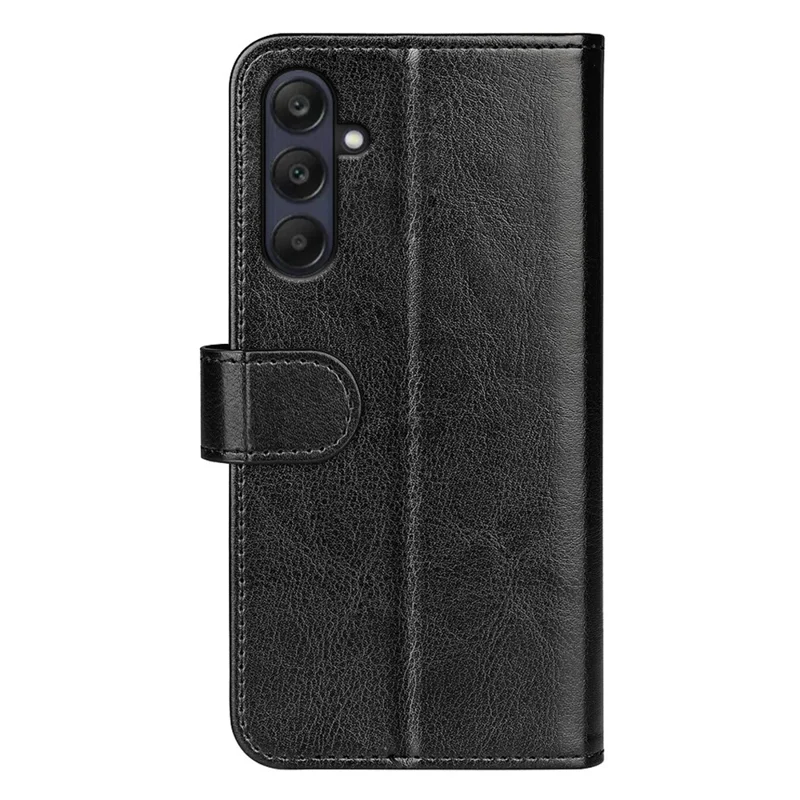 Capa carteira de couro com textura de cavalo louco para Samsung Galaxy A26 5G - Preta