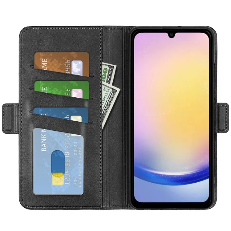 Чехол-книжка для Samsung Galaxy A26 5G с телячьей текстурой, черный