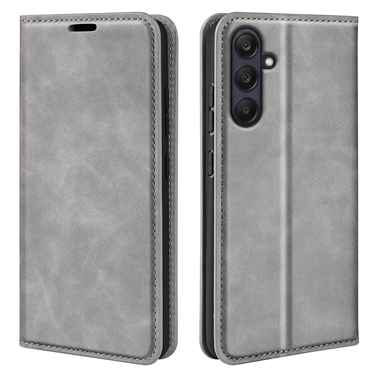 Custodia per Samsung Galaxy A26 5G in pelle con tocco - Grigio