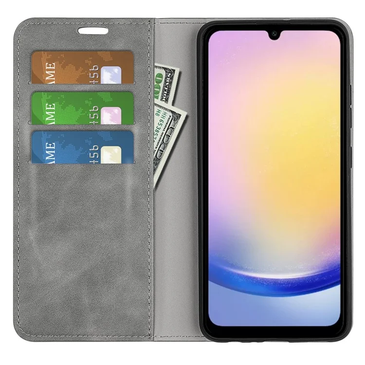 Custodia per Samsung Galaxy A26 5G in pelle con tocco - Grigio