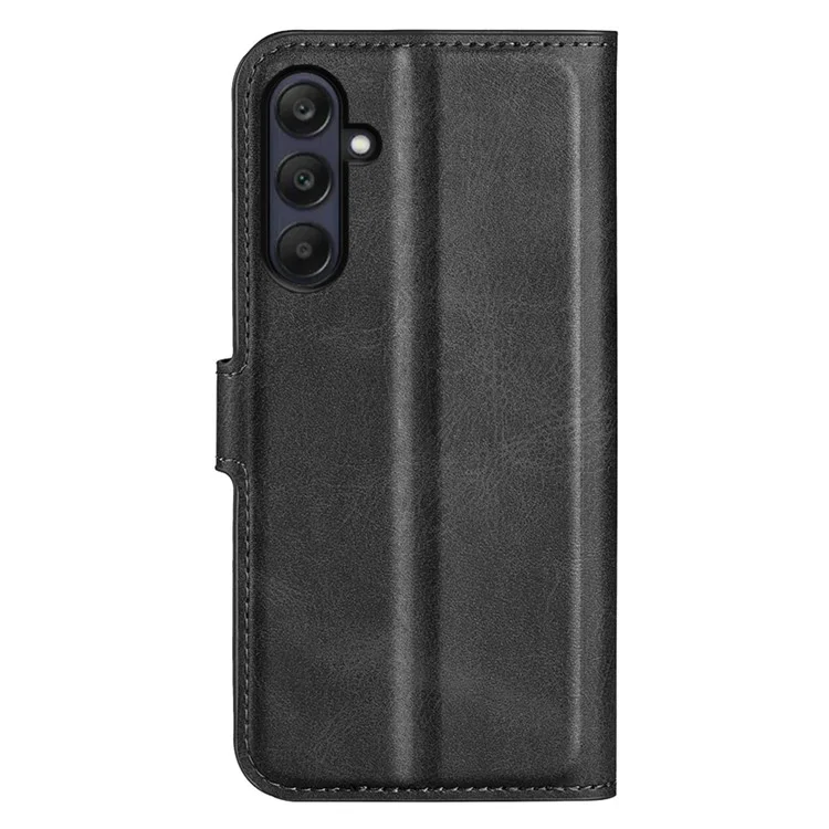 Étui de protection pour Samsung Galaxy A26 5G avec support, texture en cuir anti-rayures - Noir