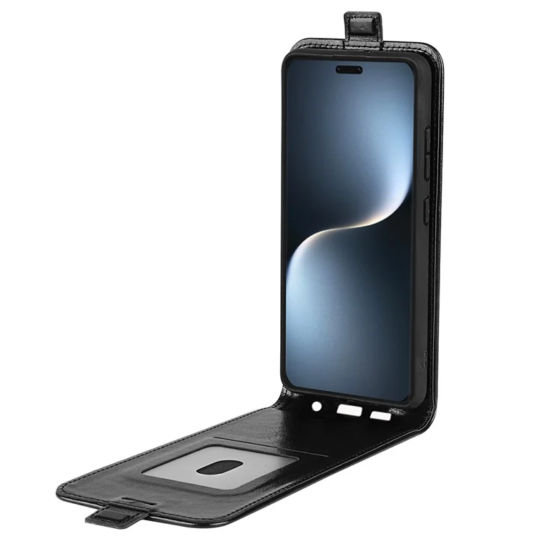 For Honor Magic7 Pro 5G Case with Card Slots Vertical Flip Leather Phone Cover - Black