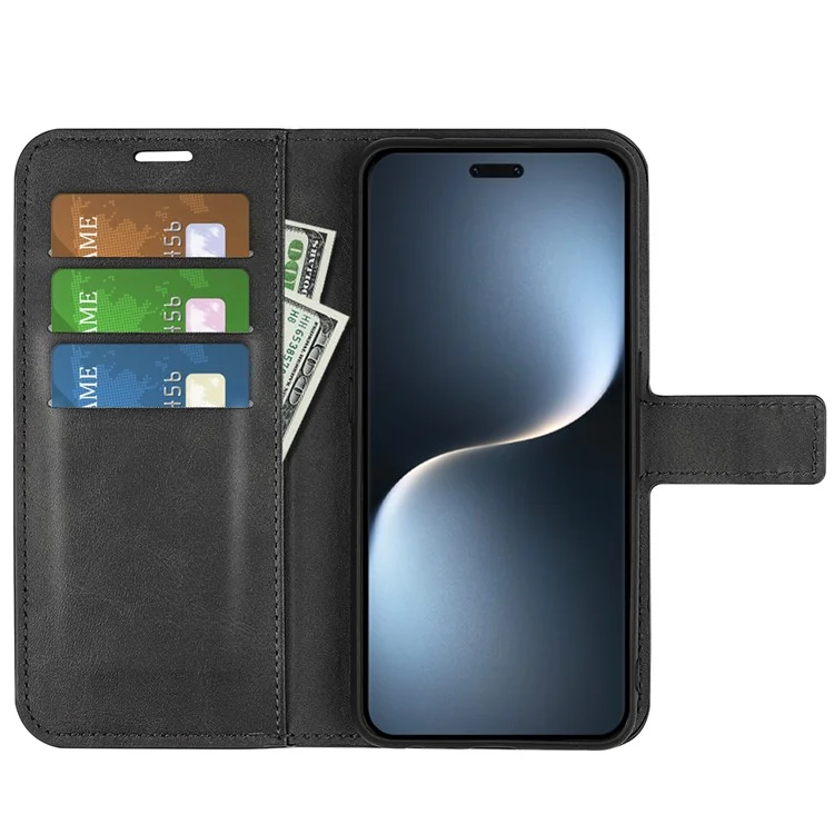 Étui de protection For Honor Magic7 Pro 5G antidérapant en cuir texturé veau - Noir