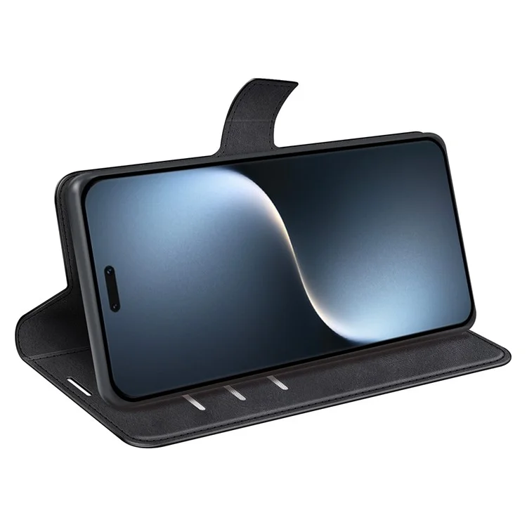 Étui de protection For Honor Magic7 Pro 5G antidérapant en cuir texturé veau - Noir