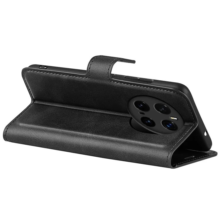 Étui de protection For Honor Magic7 Pro 5G antidérapant en cuir texturé veau - Noir