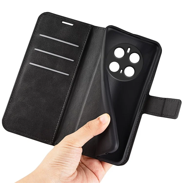 Étui de protection For Honor Magic7 Pro 5G antidérapant en cuir texturé veau - Noir