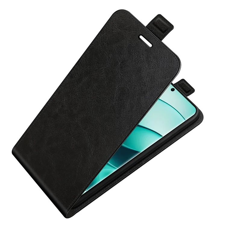 Custodia per Xiaomi Redmi Note 14 Pro+ 5G con slot per schede, flip verticale in pelle - Nero