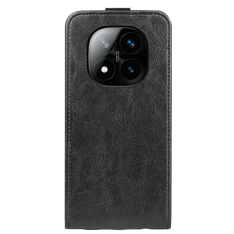 Custodia per Xiaomi Redmi Note 14 Pro+ 5G con slot per schede, flip verticale in pelle - Nero