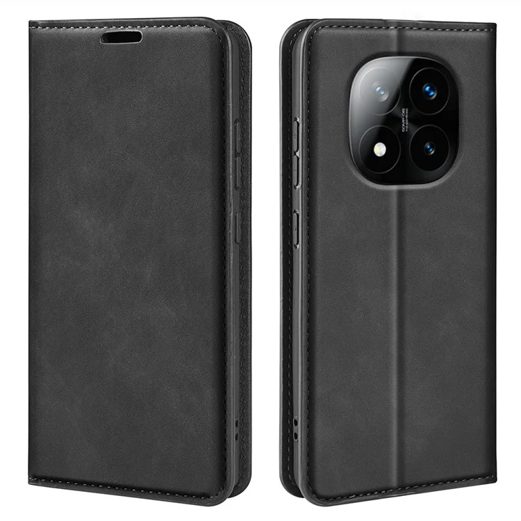 Coque pour Xiaomi Redmi Note 14 Pro+ 5G - Cuir tactile portefeuille - Noir