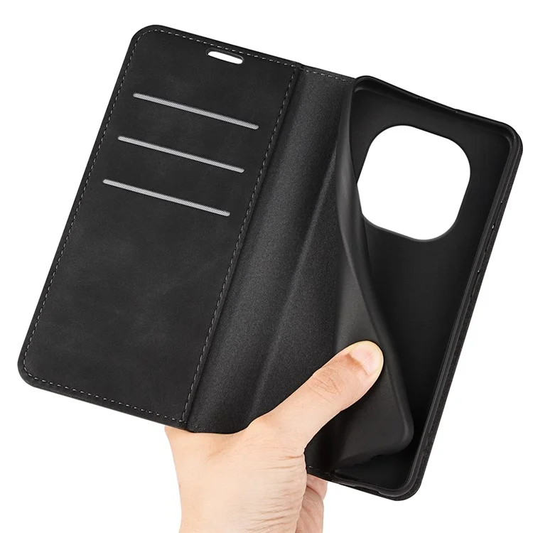 Coque pour Xiaomi Redmi Note 14 Pro+ 5G - Cuir tactile portefeuille - Noir