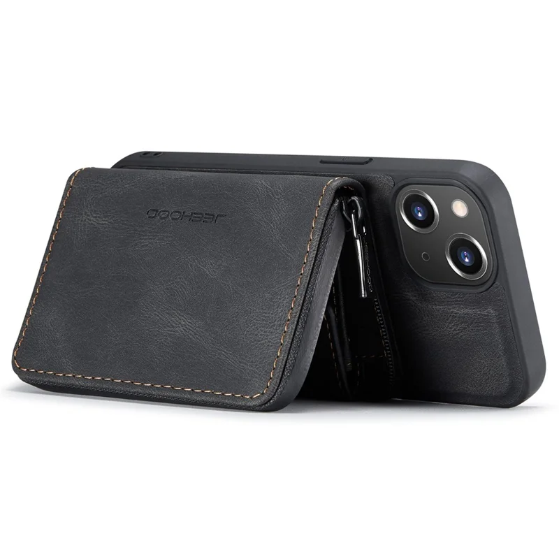 Caso à Prova de Choque da Jeehood Para Iphone 14 Plus PU - Preto