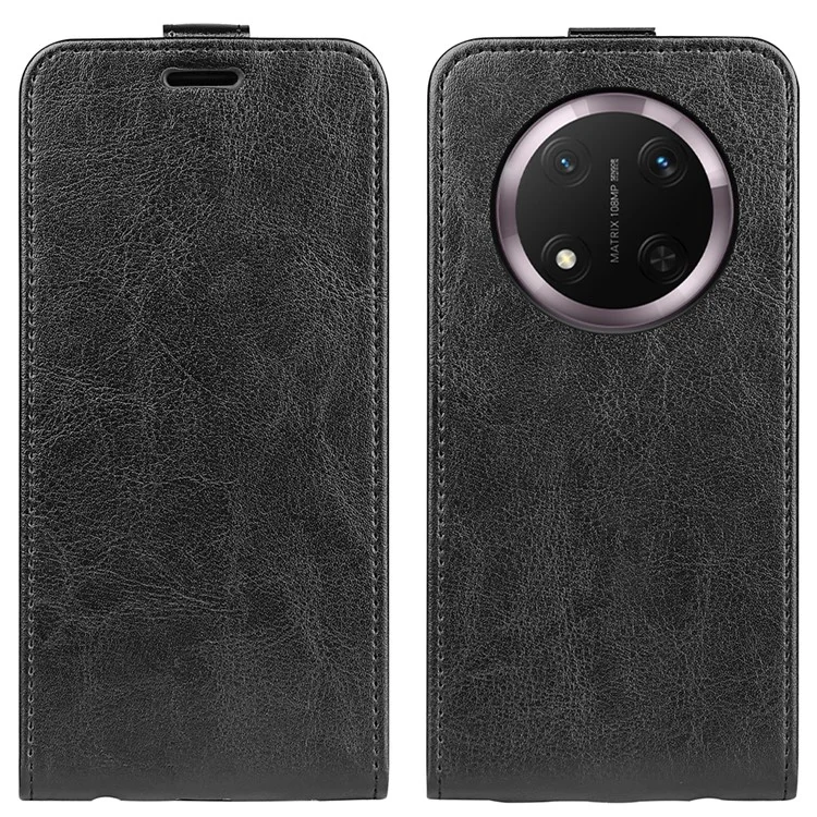 For Honor Magic7 Lite 5G / X9c 5G / X60 Pro 5G Case with Card Slots Vertical Flip Leather Phone Cover - Black