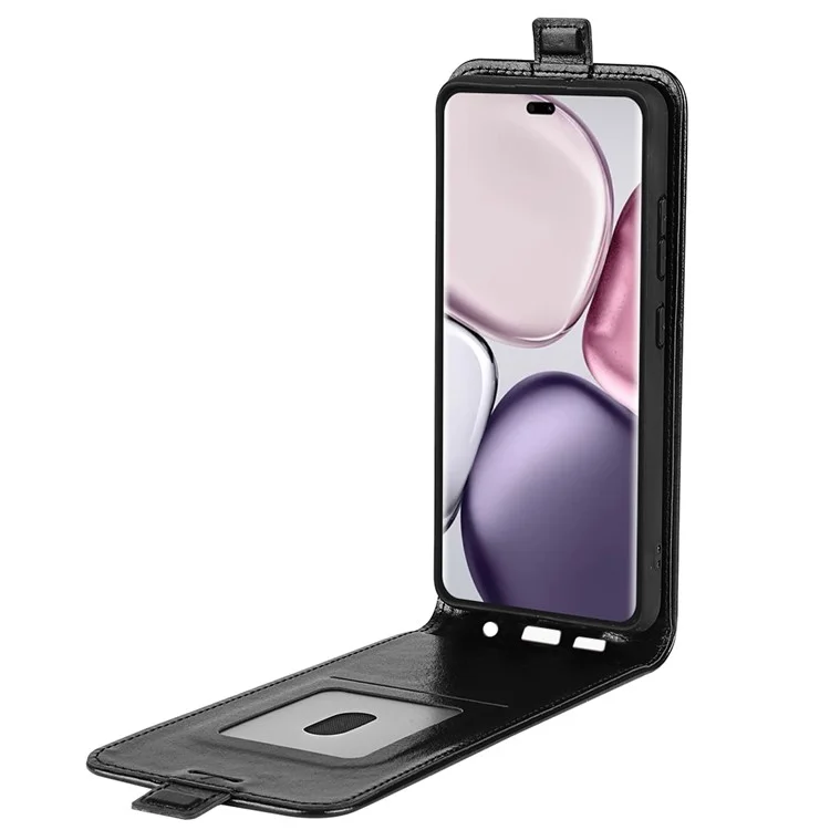 For Honor Magic7 Lite 5G / X9c 5G / X60 Pro 5G Case with Card Slots Vertical Flip Leather Phone Cover - Black