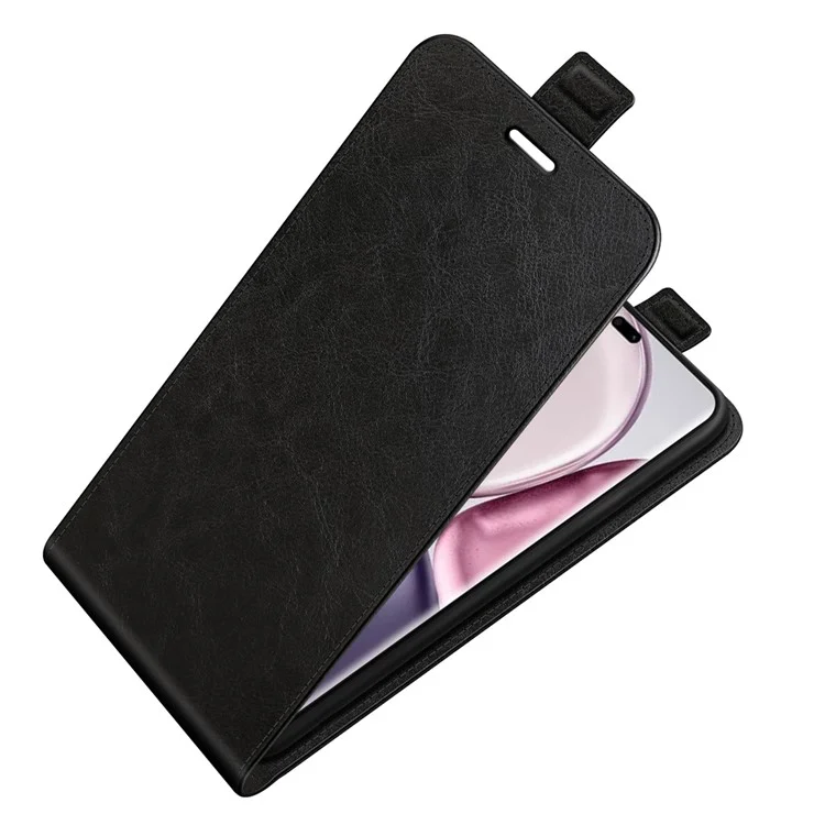 For Honor Magic7 Lite 5G / X9c 5G / X60 Pro 5G Case with Card Slots Vertical Flip Leather Phone Cover - Black
