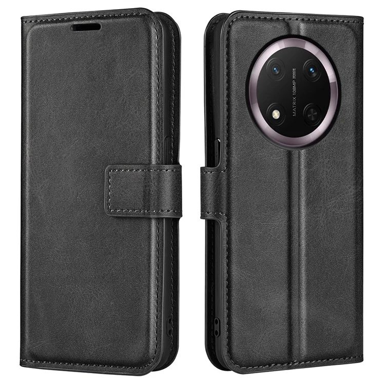 Étui de protection 5G Stand X9c For Honor, texture cuir veau anti-rayures - Noir