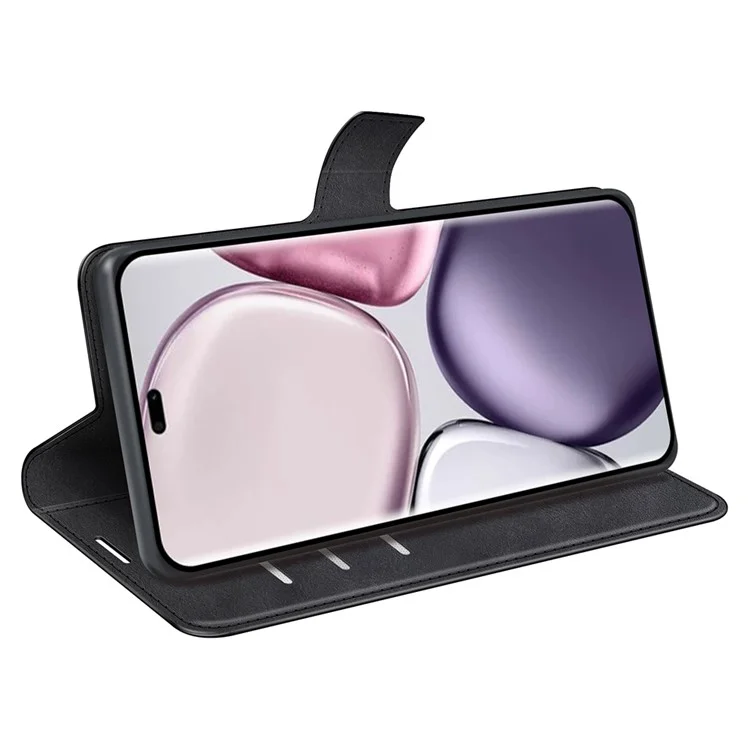 Étui de protection 5G Stand X9c For Honor, texture cuir veau anti-rayures - Noir