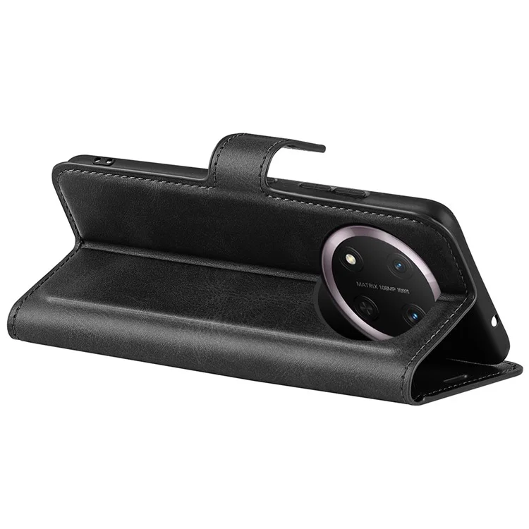 Étui de protection 5G Stand X9c For Honor, texture cuir veau anti-rayures - Noir