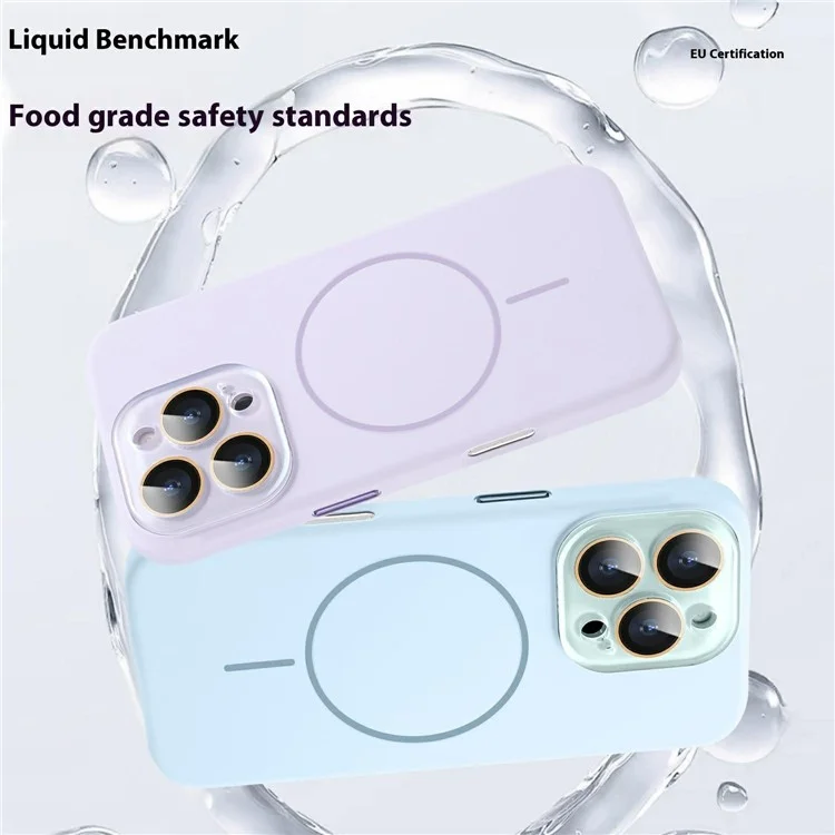 For iPhone 16 Pro Case Compatible with MagSafe Silicone Phone Cover with Camera Lens Full Protection - Blue