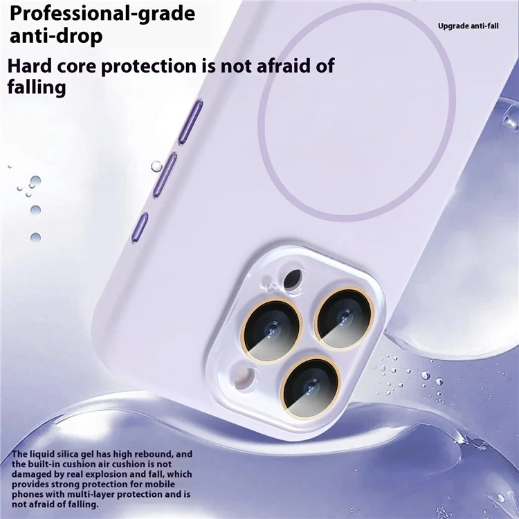 For iPhone 16 Pro Case Compatible with MagSafe Silicone Phone Cover with Camera Lens Full Protection - Blue