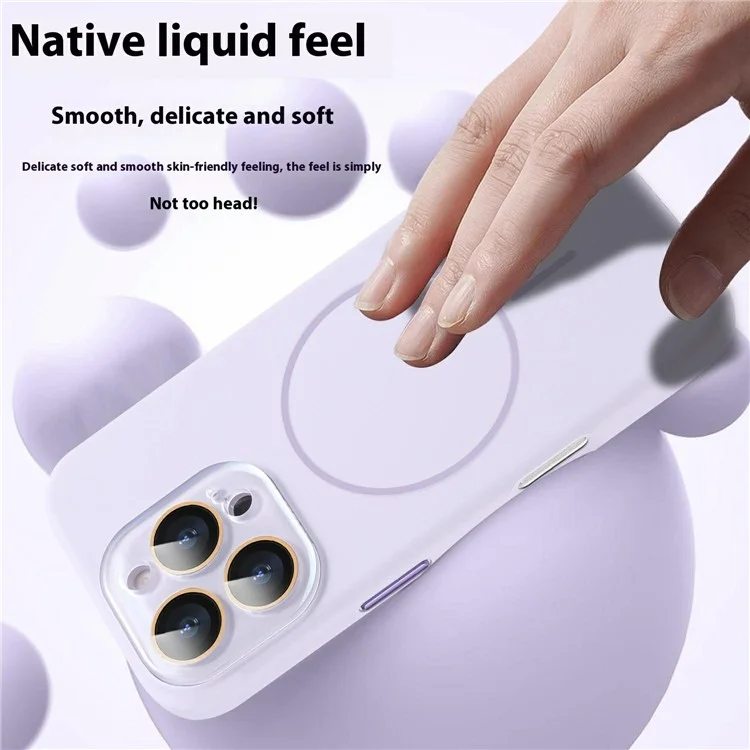 For iPhone 16 Pro Case Compatible with MagSafe Silicone Phone Cover with Camera Lens Full Protection - Blue