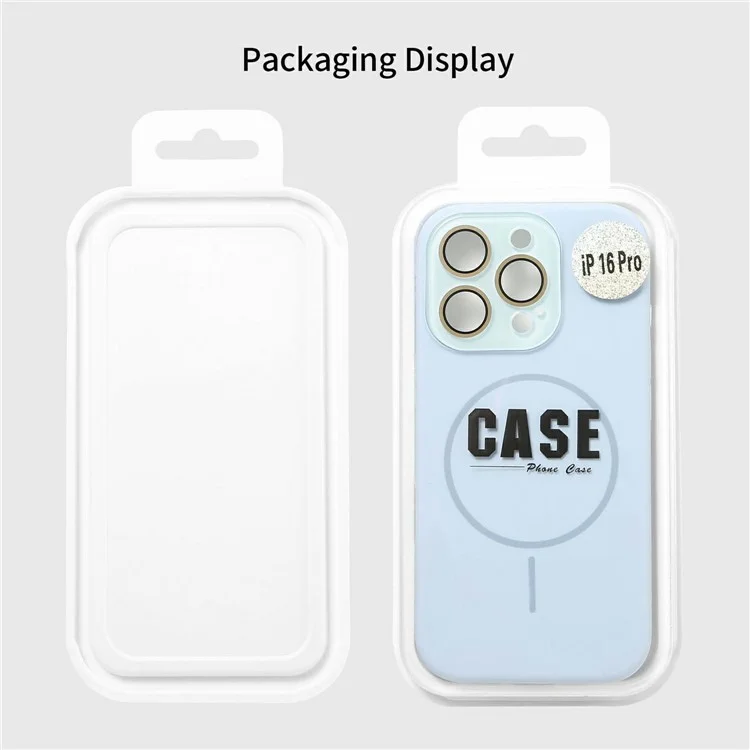 For iPhone 16 Pro Case Compatible with MagSafe Silicone Phone Cover with Camera Lens Full Protection - Blue
