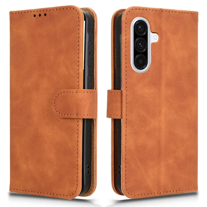 Für Samsung Galaxy A36 5G Lederhülle, Skin-Feel, Anti-Drop, Wallet Flip Phone Cover - Braun