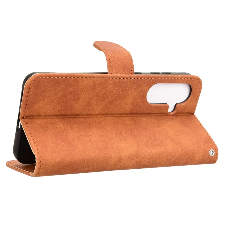 Für Samsung Galaxy A36 5G Lederhülle, Skin-Feel, Anti-Drop, Wallet Flip Phone Cover - Braun