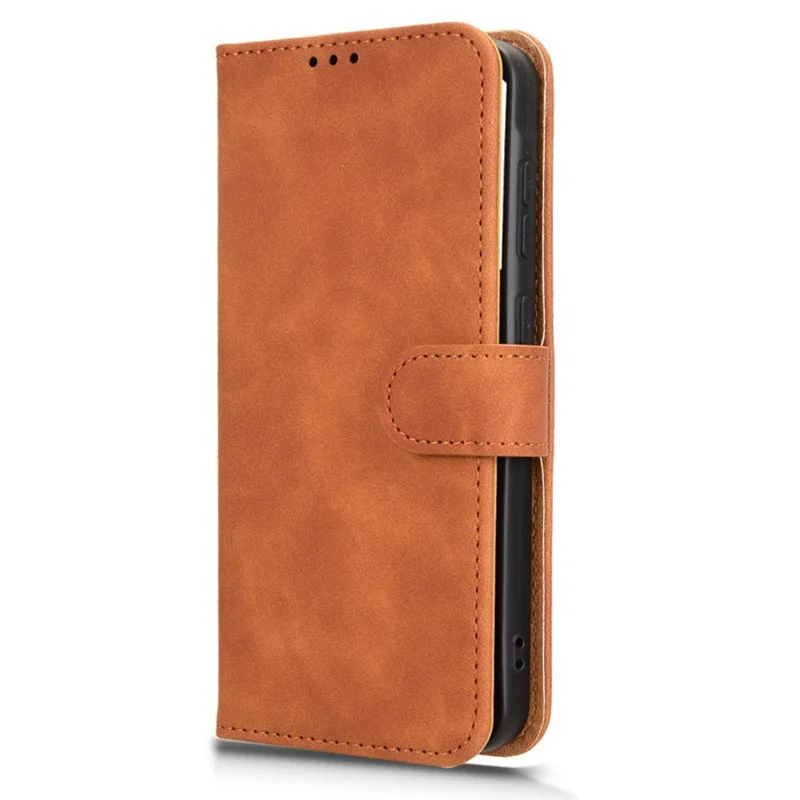 Für Samsung Galaxy A36 5G Lederhülle, Skin-Feel, Anti-Drop, Wallet Flip Phone Cover - Braun
