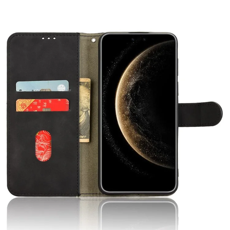 Custodia in pelle per Huawei Mate 70 Pro con sensazione di pelle, anti-caduta, flip wallet cover - Nero