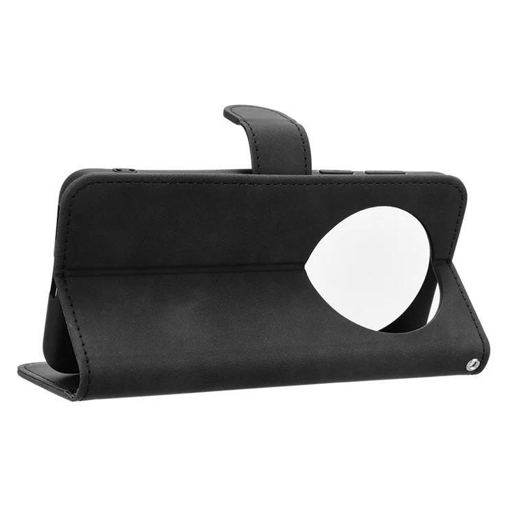 Custodia in pelle per Huawei Mate 70 Pro con sensazione di pelle, anti-caduta, flip wallet cover - Nero