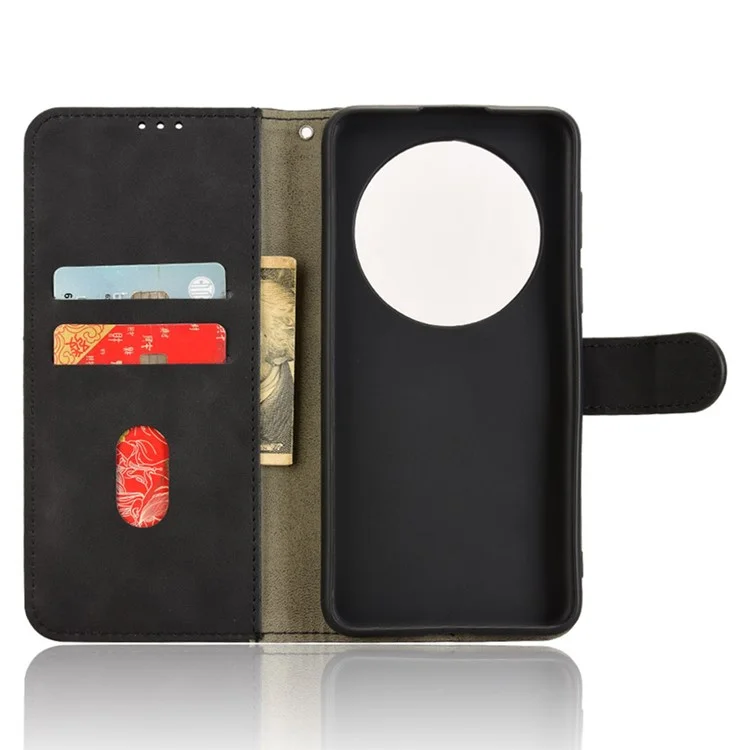 Custodia in pelle per Huawei Mate 70 Pro con sensazione di pelle, anti-caduta, flip wallet cover - Nero