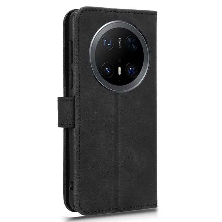 Custodia in pelle per Huawei Mate 70 Pro con sensazione di pelle, anti-caduta, flip wallet cover - Nero