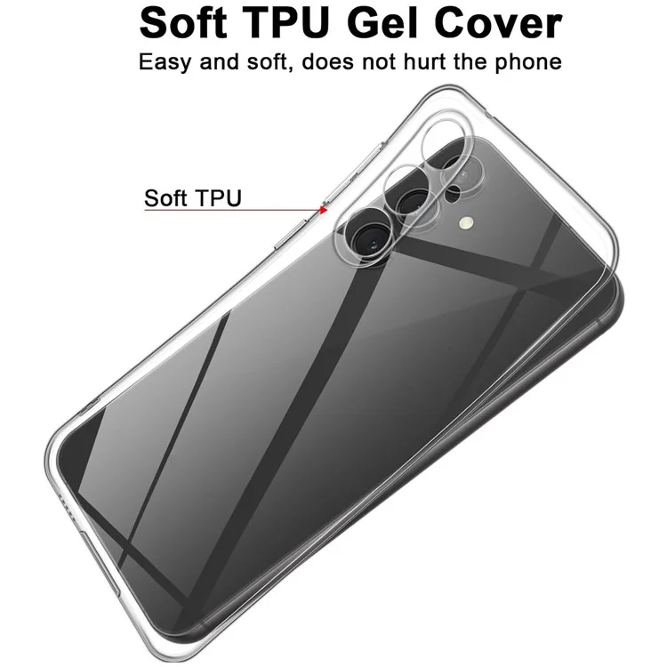 Capa para Samsung Galaxy A36 5G Anti-impressões digitais Cristal Claro Capa de telefone TPU