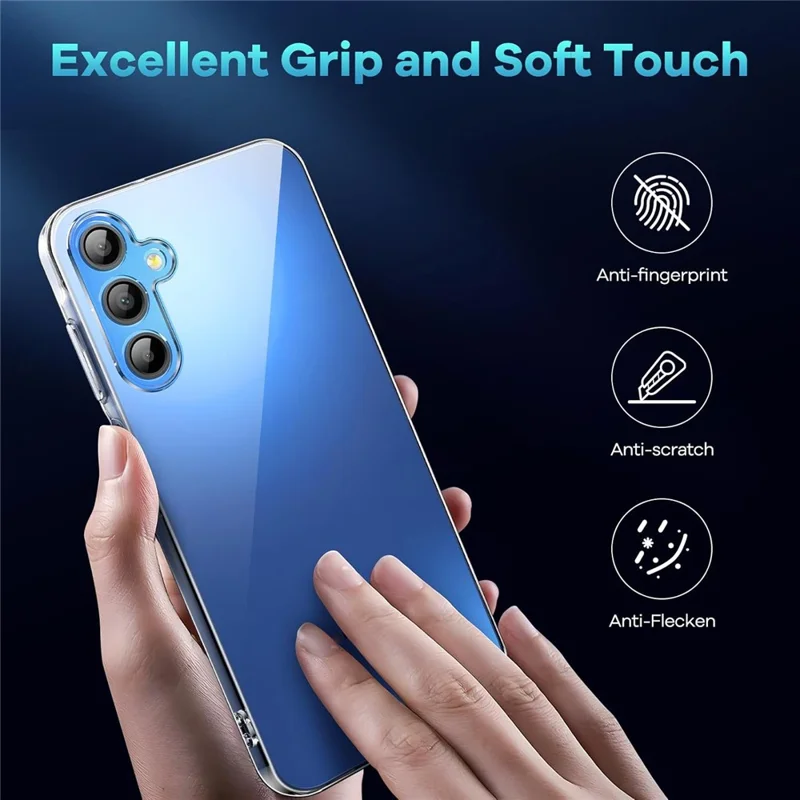 For Samsung Galaxy A56 5G Case TPU Clear Phone Cover + 2PCS Tempered Glass Screen Film 2.5D Arc Edge