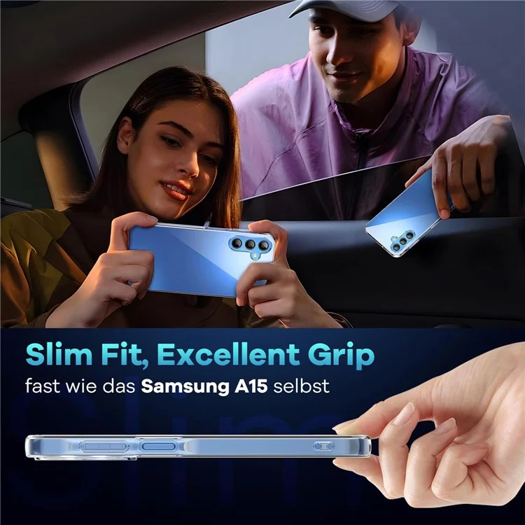 Coque pour Samsung Galaxy S24 FE en TPU transparent + 2 films de protection d'écran en verre trempé 2,5D à bords incurvés