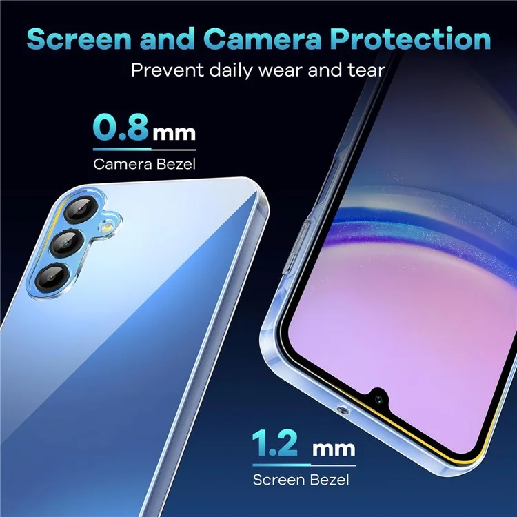 Coque pour Samsung Galaxy S24 FE en TPU transparent + 2 films de protection d'écran en verre trempé 2,5D à bords incurvés