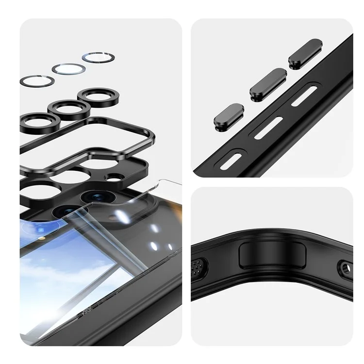 Custodia per Samsung Galaxy A26 5G a prova di caduta, in TPU + copertura protettiva per telefono in acrilico - Nero