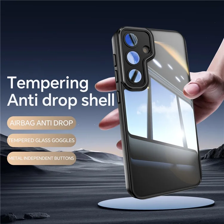 Funda para Samsung Galaxy A56 5G a prueba de caídas, de TPU + acrílico protector - Negro