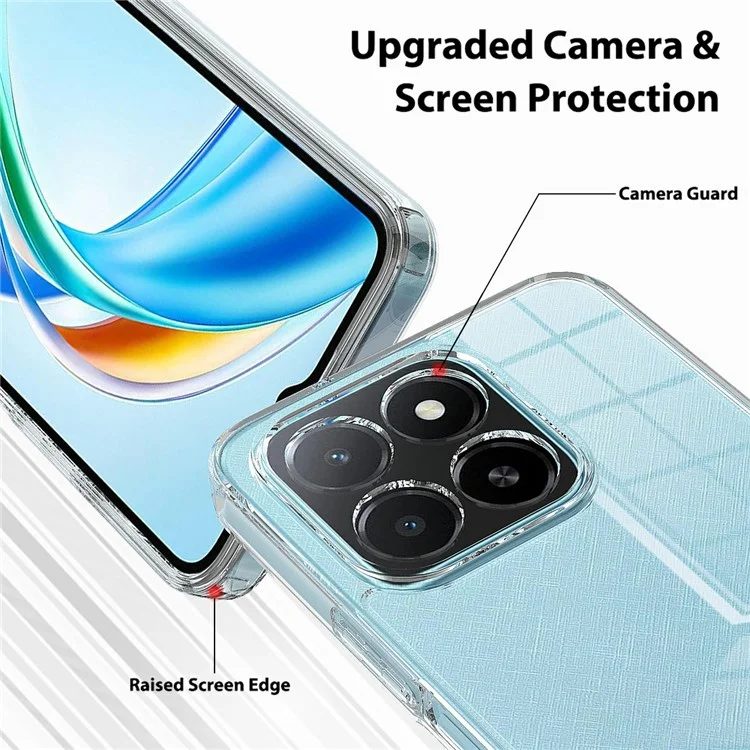 Für Honor X5b / X5b Plus Klare Handyhülle TPU + Acryl stoßfeste Handyrückseite