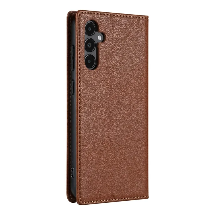 Für Samsung Galaxy A36 5G Geldbörse Magnetverschluss PU Leder Handy Hülle - Braun