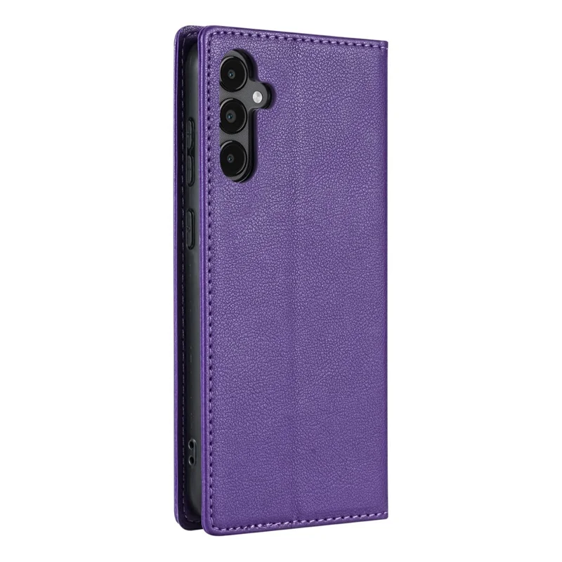 For Samsung Galaxy A56 5G Wallet Case Magnetic Closure PU Leather Phone Cover - Purple