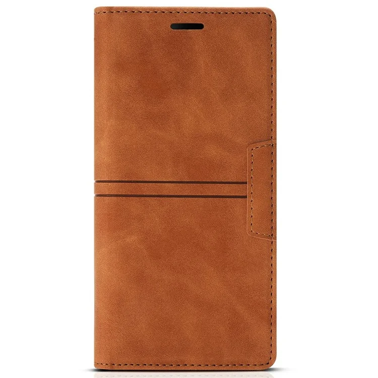 Funda de cartera con cierre magnético de piel para Samsung Galaxy A36 5G - Marrón