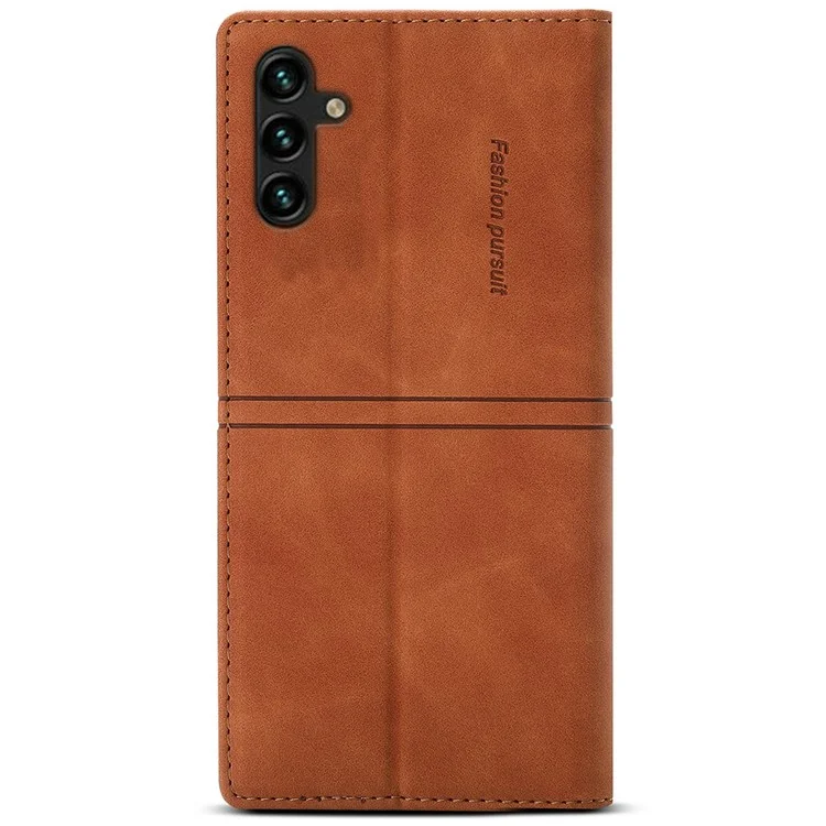 Funda de cartera con cierre magnético de piel para Samsung Galaxy A36 5G - Marrón
