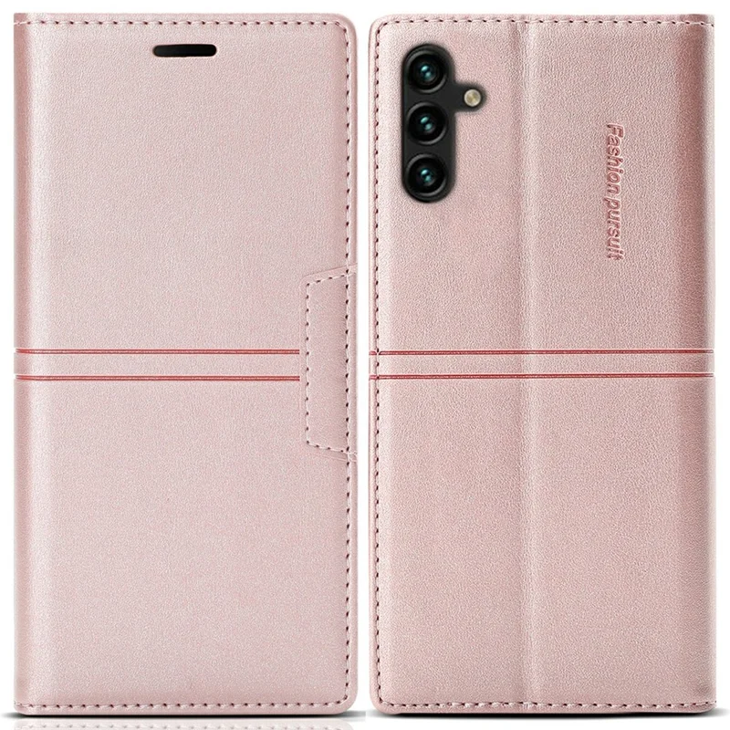 For Samsung Galaxy A36 5G Wallet Case Magnetic Closing Leather Phone Cover - Rose Gold