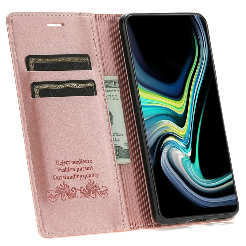 For Samsung Galaxy A36 5G Wallet Case Magnetic Closing Leather Phone Cover - Rose Gold