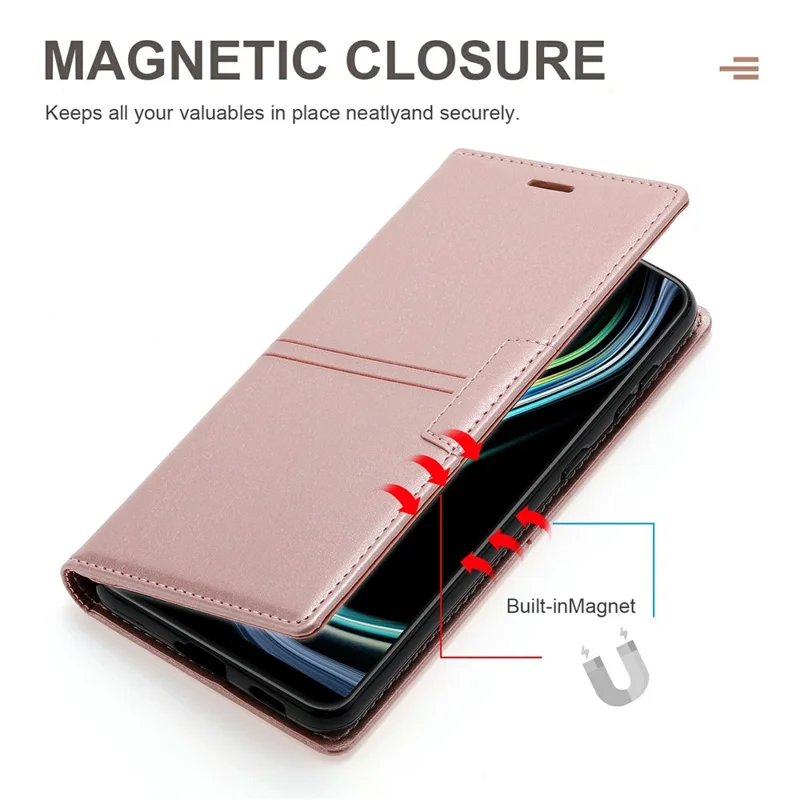For Samsung Galaxy A36 5G Wallet Case Magnetic Closing Leather Phone Cover - Rose Gold