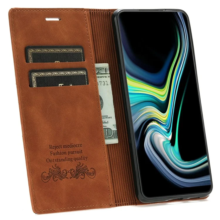 Capa carteira magnética de couro para Samsung Galaxy A56 5G - Marrom