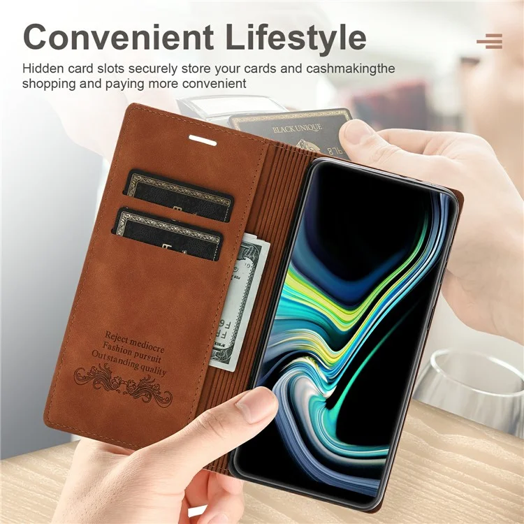 Capa carteira magnética de couro para Samsung Galaxy A56 5G - Marrom